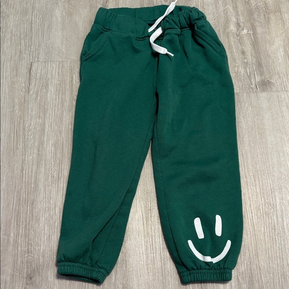 Green Sweatpants with Smiley Face - Picture 1 of 1